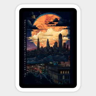 Bear Down Tucson City of Champions Anime Skyline Sticker